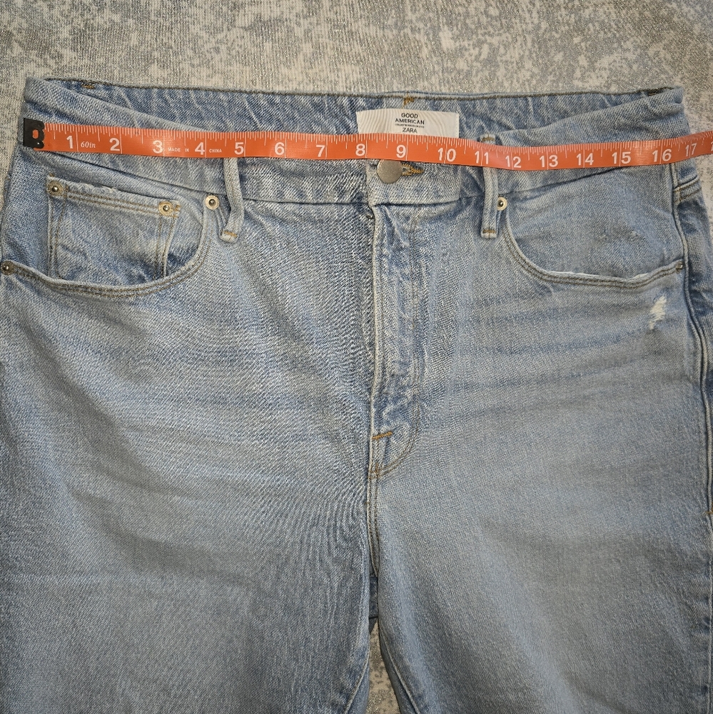 Good American  With Zara Classic Blue Distressed Women's Jeans - Picture 4 of 7